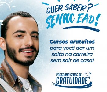 Senac Paraná abre 3.500 vagas em cursos EAD gratuitos pelo Programa de Gratuidade
